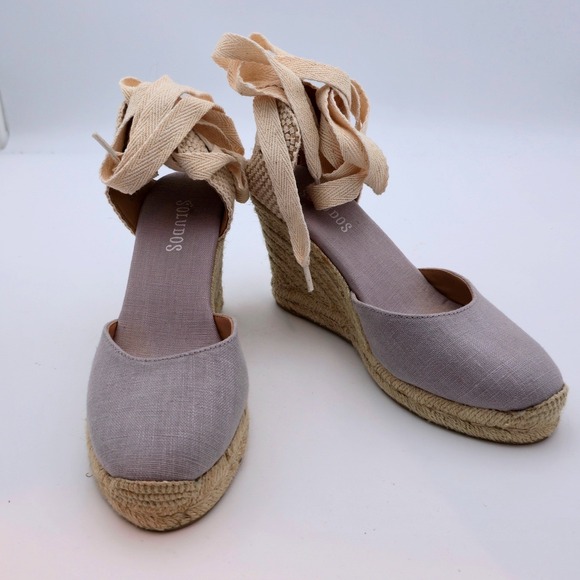 Soludos Espadrille Wedge Ankle Tie Up Sandals Shoes Women's - Picture 3 of 11